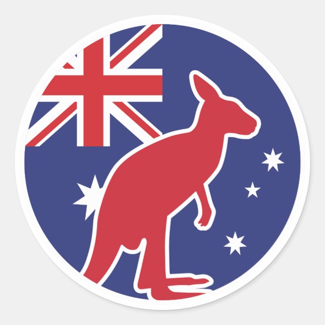 Australien Kangaroo Australische Nationale Tierfla Runder Aufkleber (Vorderseite)