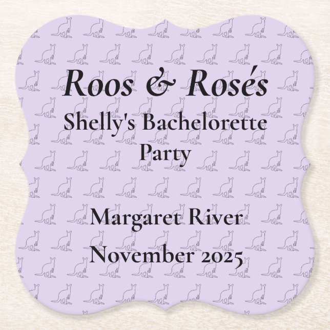 Australien Kangaroo Junggeselinnen-Abschied Design Untersetzer (Vorderseite)