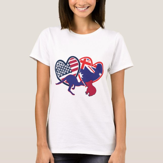 Australien Kangaroo Koala Liebe T-Shirt (Vorderseite)