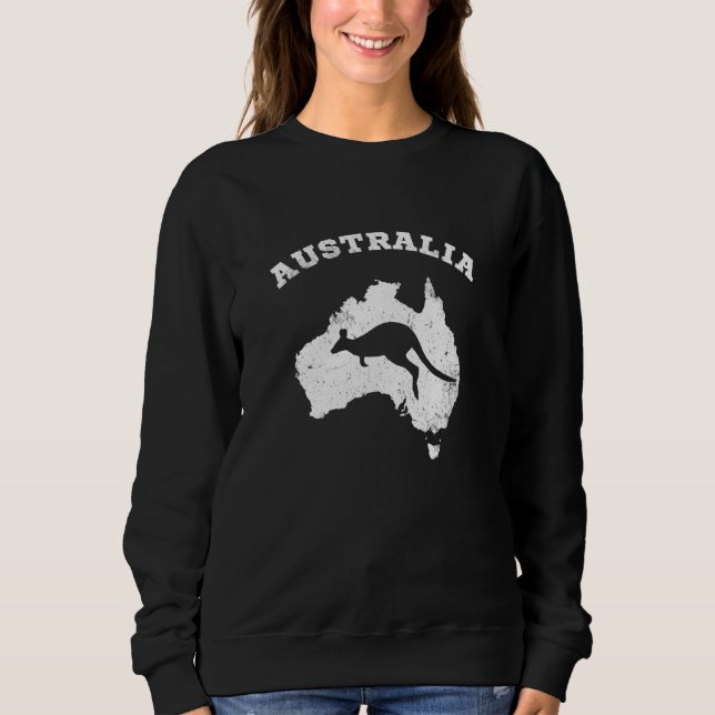 Australien Kangaroo Patriotic Symbol Vintag Sweatshirt (Vorderseite)