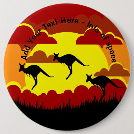 Australien Kangaroo Red Black Yellow Large Abzeich Button