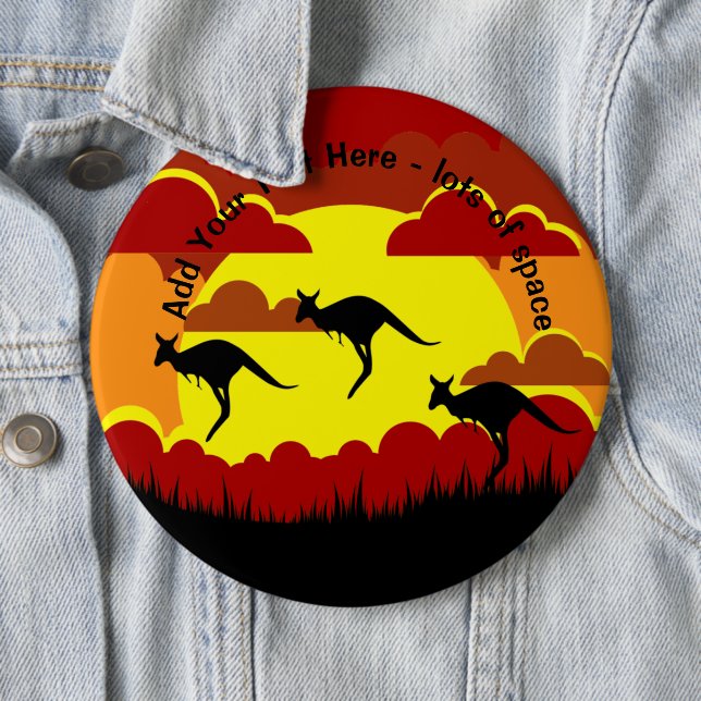 Australien Kangaroo Red Black Yellow Large Abzeich Button (Beispiel)