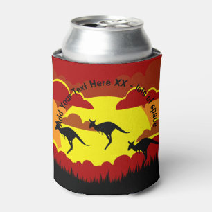 Australien Kangaroo Red Black Yellow Stubby Holder Dosenkühler