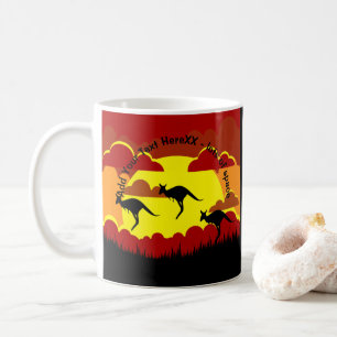 Australien Kangaroo Rotes Schwarzes Gelb Kaffeetasse