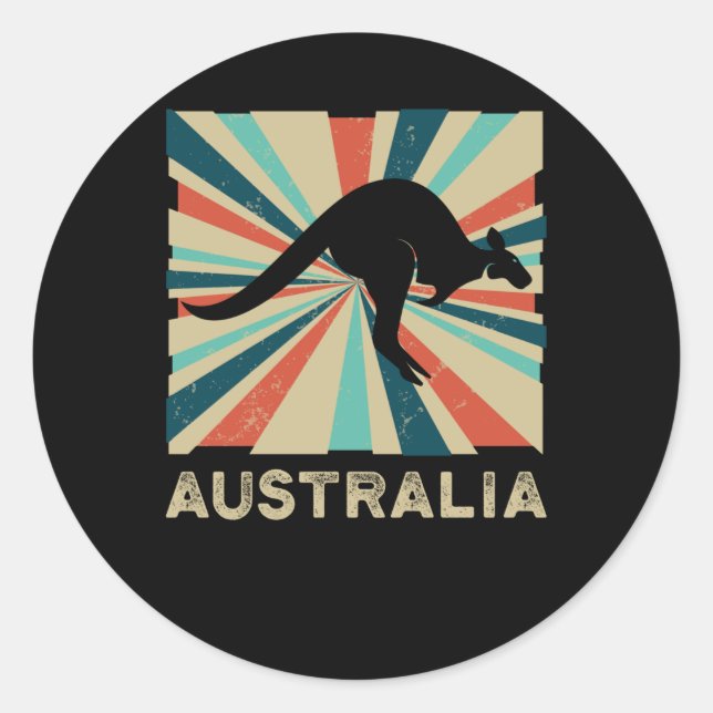 Australien Kangaroo Runder Aufkleber (Vorderseite)