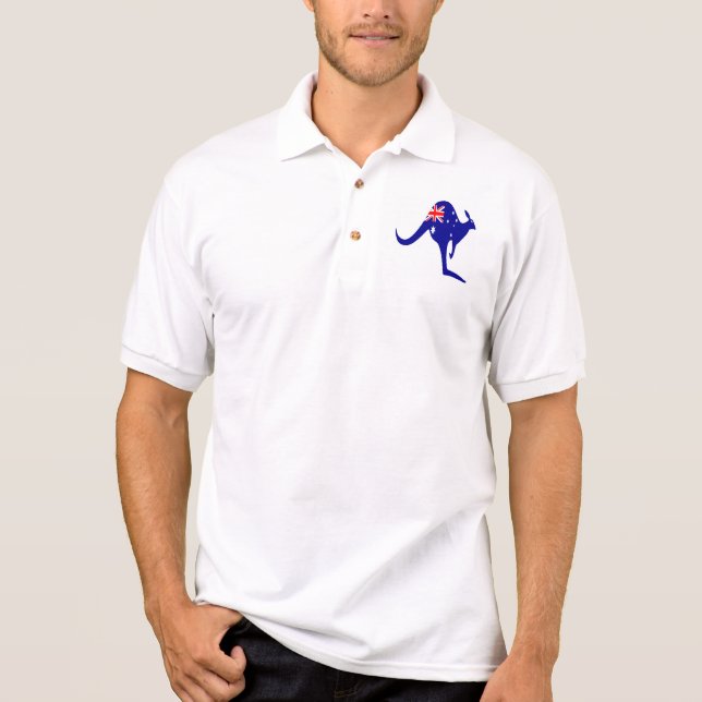 Australien-Känguru-Flagge Polo Shirt (Vorderseite)