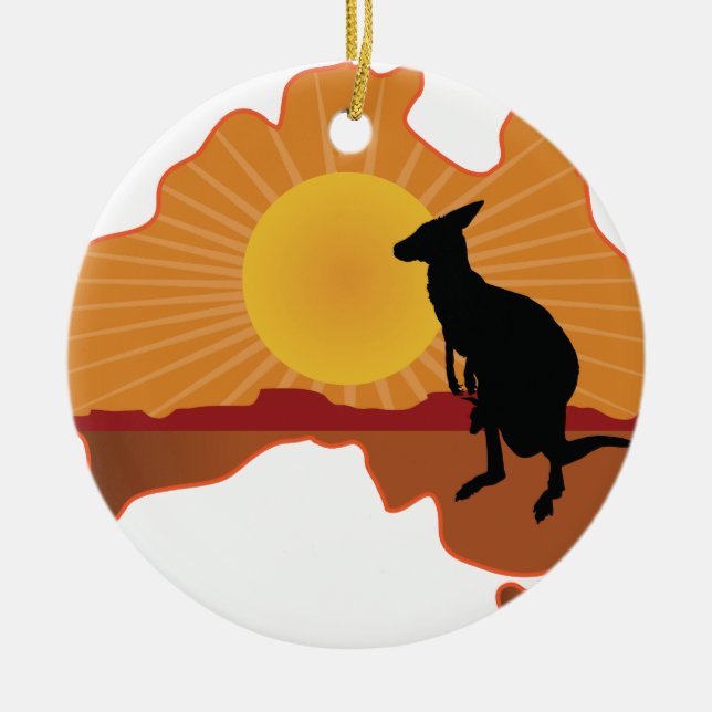 Australien-Känguru Keramikornament (Vorne)