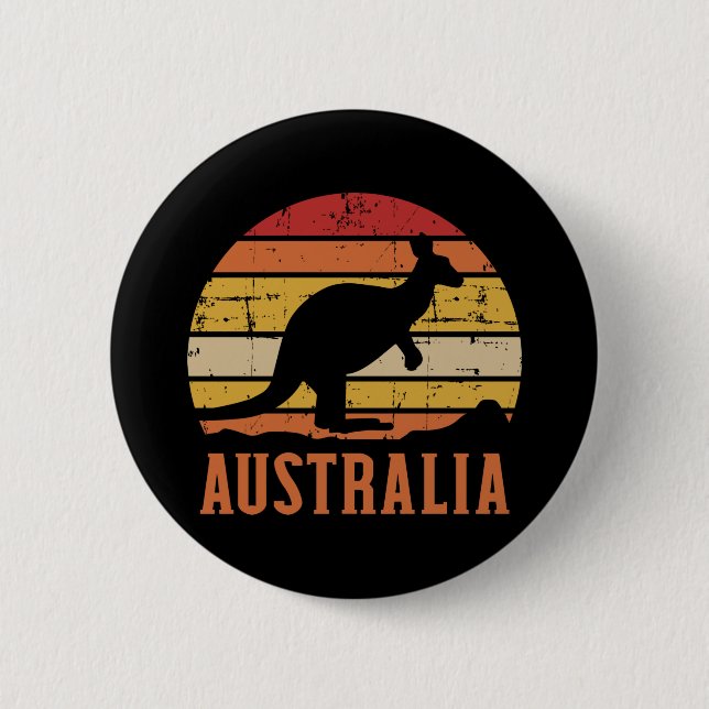 Australien Känguru Vintag Button (Vorderseite)