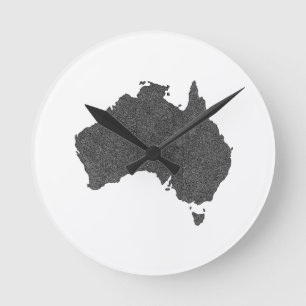 Australien Karte Design mit versteckten Grenzen Runde Wanduhr
