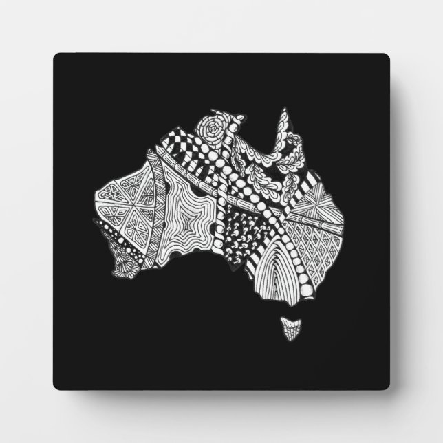 Australien Karte Doodle Art Fotoplatte (Vorderseite)