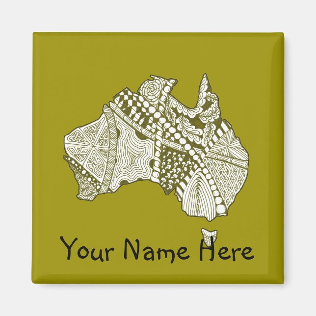 Australien Karte Doodle Art Magnet (Vorne)