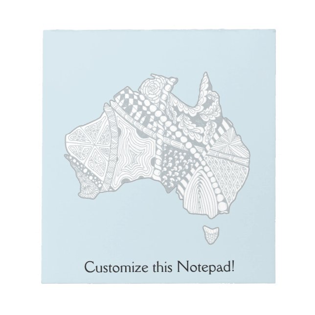 Australien Karte Doodle Art Notizblock (Vorderseite)