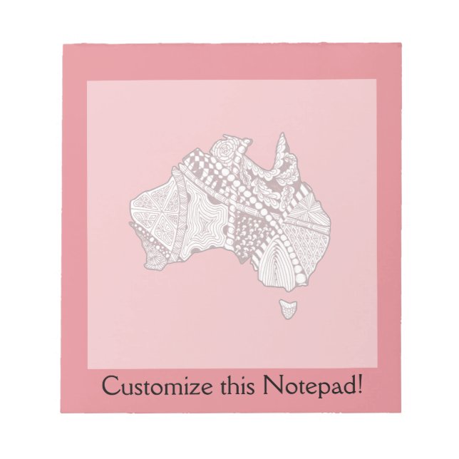 Australien Karte Doodle Art Notizblock (Vorderseite)