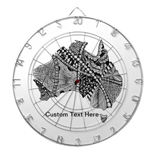 Australien Karte Doodle Dartscheibe (vorne)