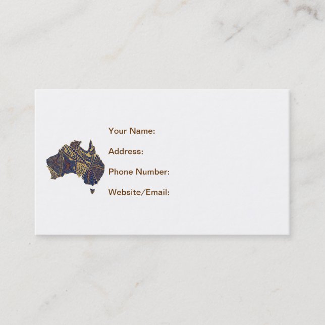 Australien Karte Doodle Tan Red Blue (Vorderseite)