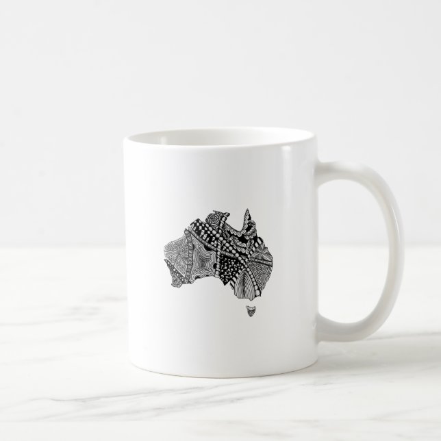 Australien Karte Doodle Tasse (Rechts)