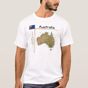 Australien Karte + Flagge + T - Shirt