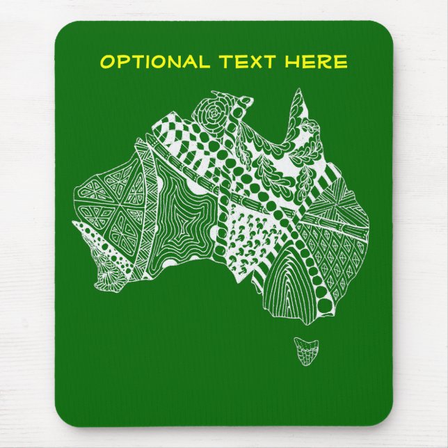 Australien Karte Green und Gold Mousepad (Vorne)