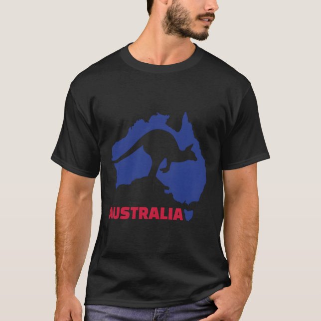 Australien Karte Kangaroo Hoodie T-Shirt (Vorderseite)