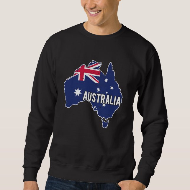 Australien Karte mit Australien Fandekoration Flag Sweatshirt (Vorderseite)