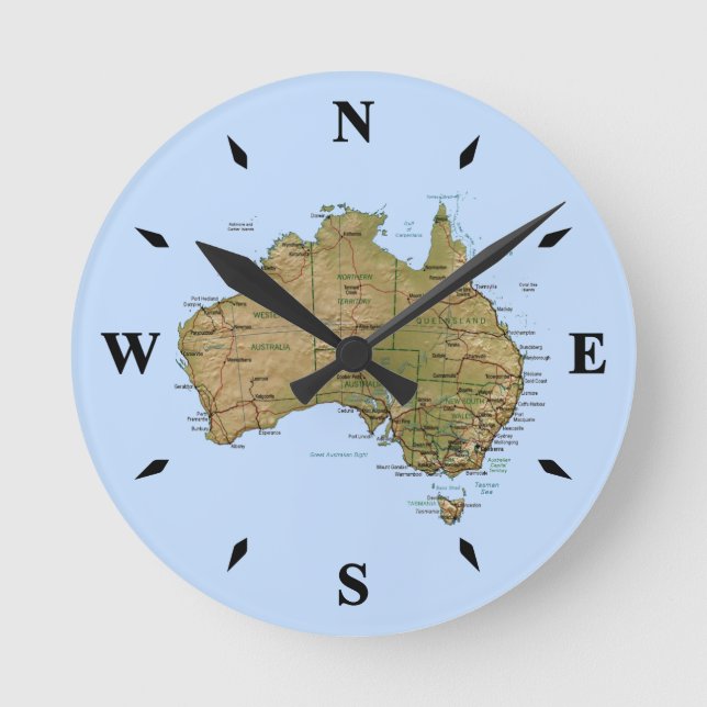 Australien Karte Uhr (Vorderseite)