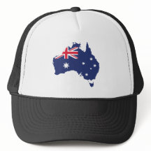 AUSTRALIEN KARTE UND FLAGGE BLAU