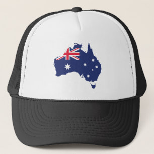 AUSTRALIEN KARTE UND FLAGGE BLAU TRUCKERKAPPE