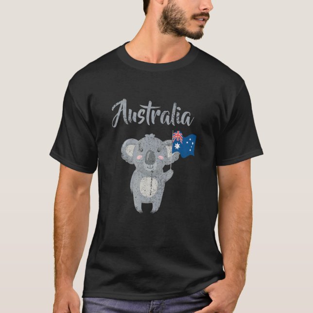 Australien Koala Flagge Straya Outback Sydney Melb T-Shirt (Vorderseite)