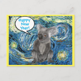 Australien Koala in Starry Night Spoof Postcard Postkarte