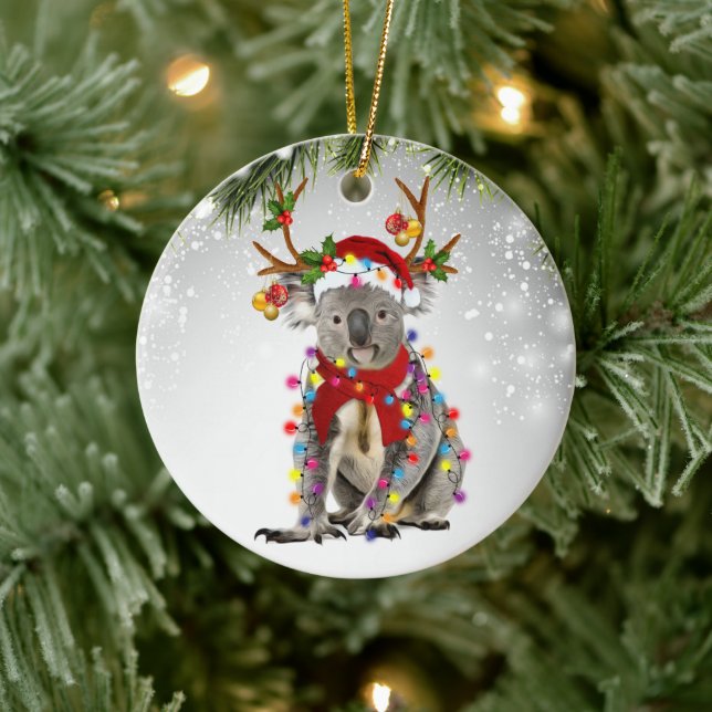 Australien Koala Santa Tierwelt Keramik Ornament (Baum)