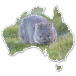 Australien Kontur Form Niedliche Wombat Tasmanie Aufkleber