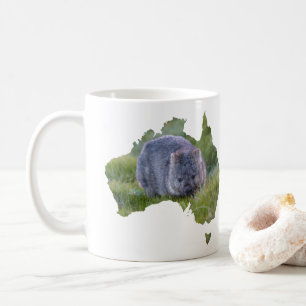 Australien Kontur Form Niedliche Wombat Tasmanie Kaffeetasse