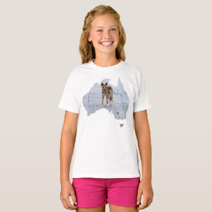 Australien Kontur Shape Dingo Fraser Island T-Shirt