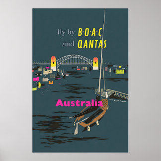 Australien Kunst Australischer Reise Druck BOAC un Poster