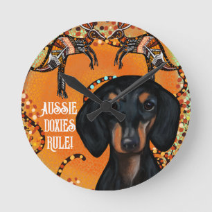 AUSTRALIEN KUNST                   RUNDE WANDUHR