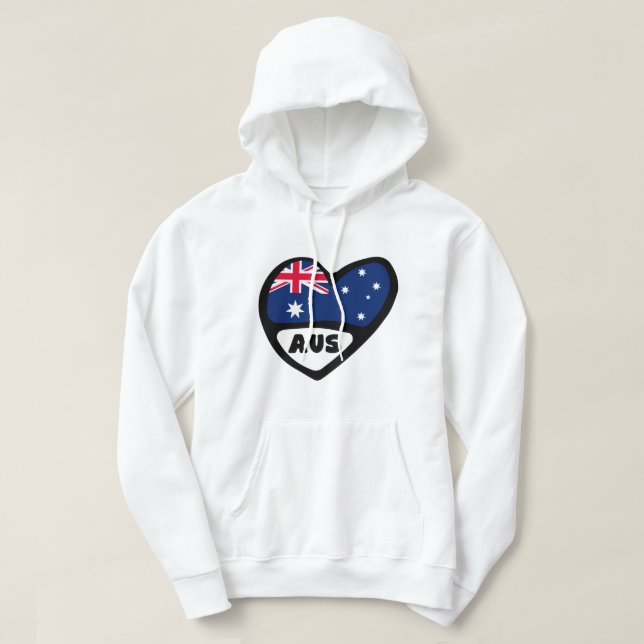 Australien Land Code Flaggenmitte AUS Hoodie (Design vorne)