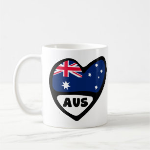 Australien Land Code Flaggenmitte AUS Kaffeetasse