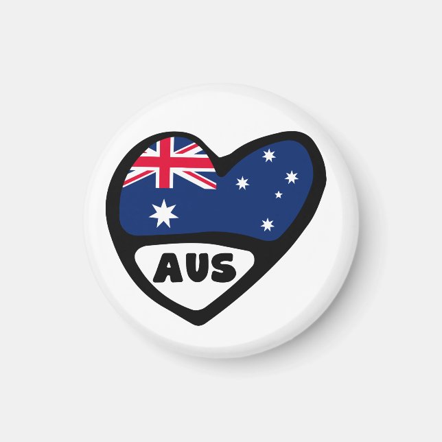 Australien Land Code Flaggenmitte AUS Magnet (Vorne)