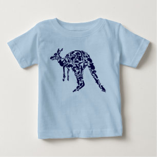 Australien Land Down Under Känguru Tier Blau Baby T-shirt