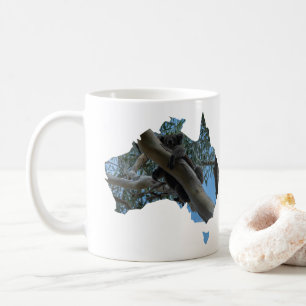 Australien Land Gestalten Niedlich Koala in einem Kaffeetasse