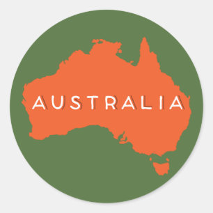 Australien-Land-Silhouette Runder Aufkleber