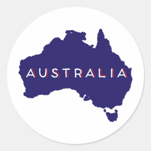Australien-Land-Silhouette Runder Aufkleber