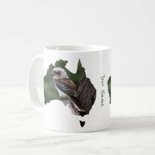 Australien Landesumriss Kookaburra in einem Baum Kaffeetasse