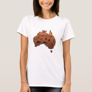 Australien Landkarte Australiens Kontinent T-Shirt
