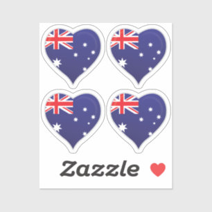 Australien-Liebe-Flagge-Stolz-Herz-Aufkleber Aufkleber
