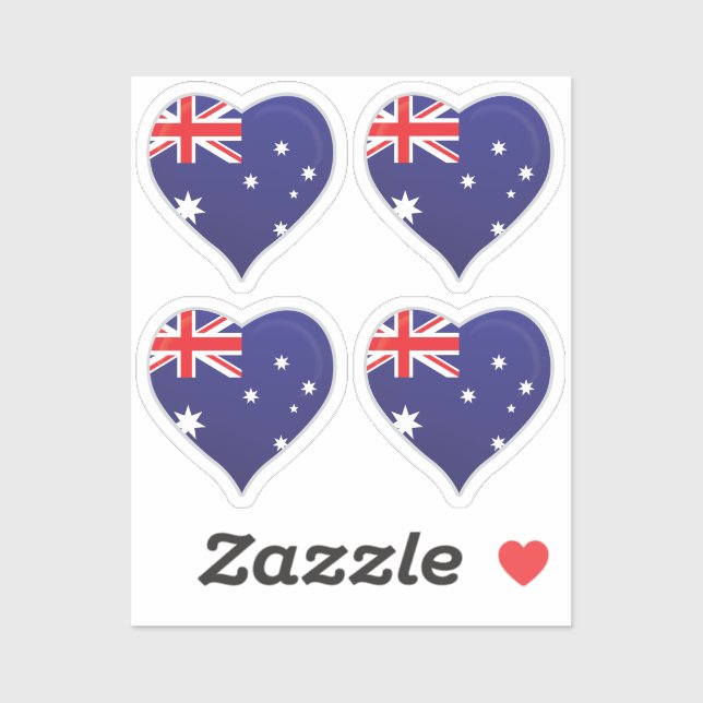 Australien Liebe Flaggenstempel Aufkleber (Blatt)