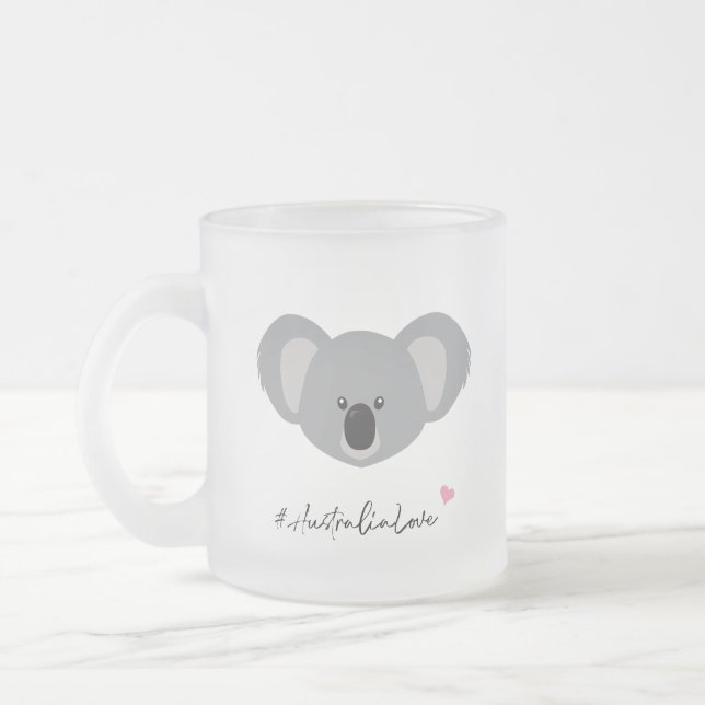 Australien Liebe niedlich koala Illustration Mattglastasse (Links)