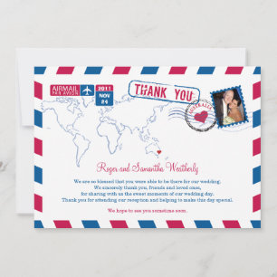 Australien Luftpost Hochzeits Dankeschön Dankeskarte