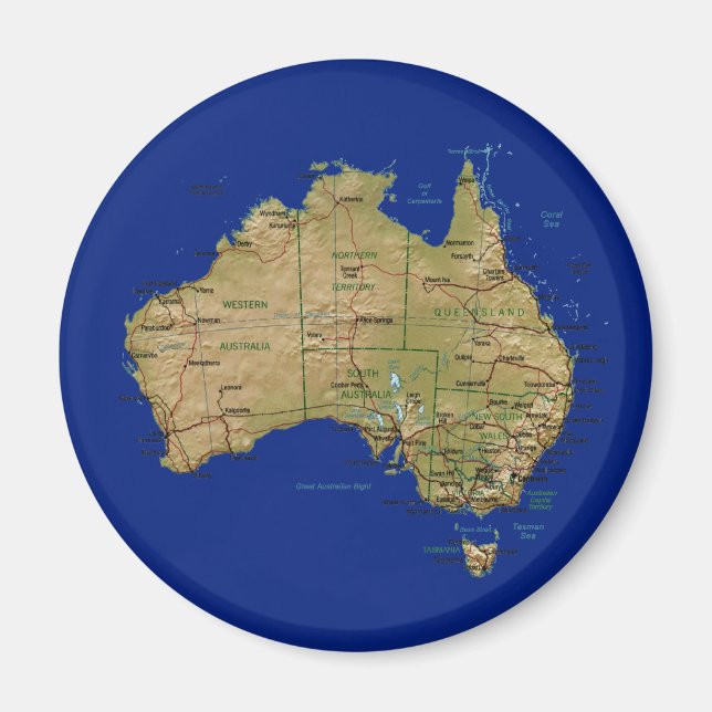 Australien Map Magnet (Vorne)