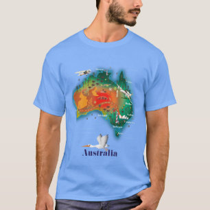Australien Map Reiseplakat T-Shirt